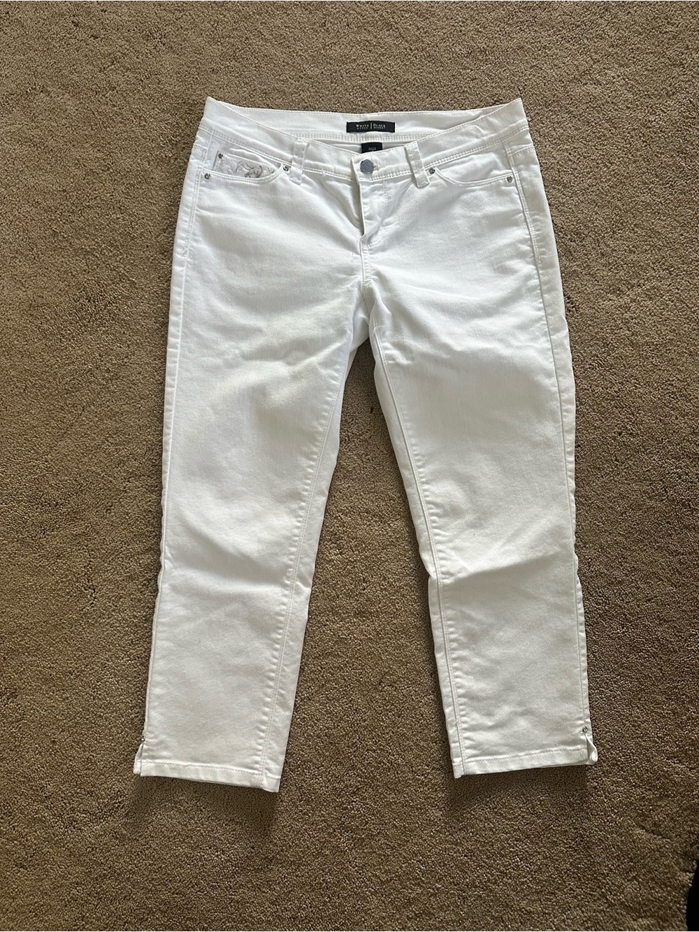 White House Black Market White Cropped Slim Jeans